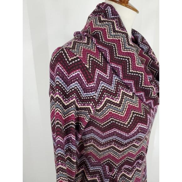 COREY P Women's Multicolor Cowl Neck Handkerchief Hemline Sweater Dress Sz S - Picture 6 of 10